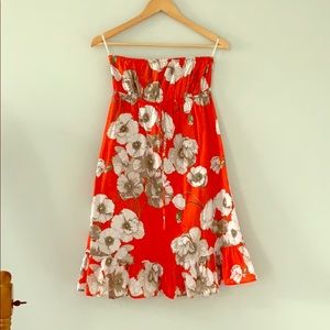 Floral strapless dress